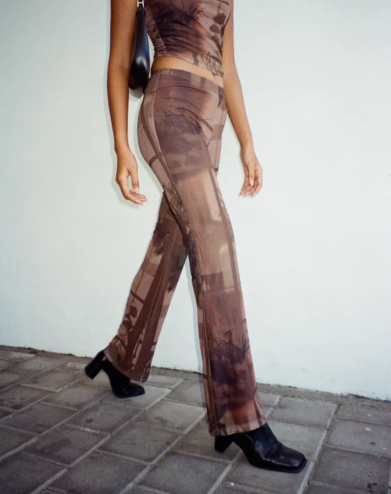 Agosta Flare Trouser In Photo Brown 1
