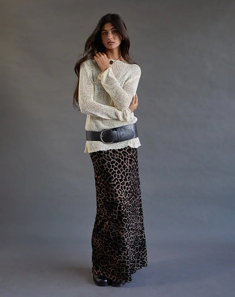 Alfreda Maxi Skirt In Flock Mesh Rar Leopard 1