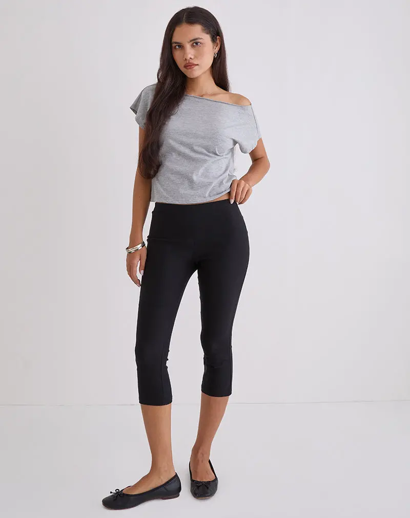 Asla Cropped Capri Trouser In Stretch Tailoring Black 1