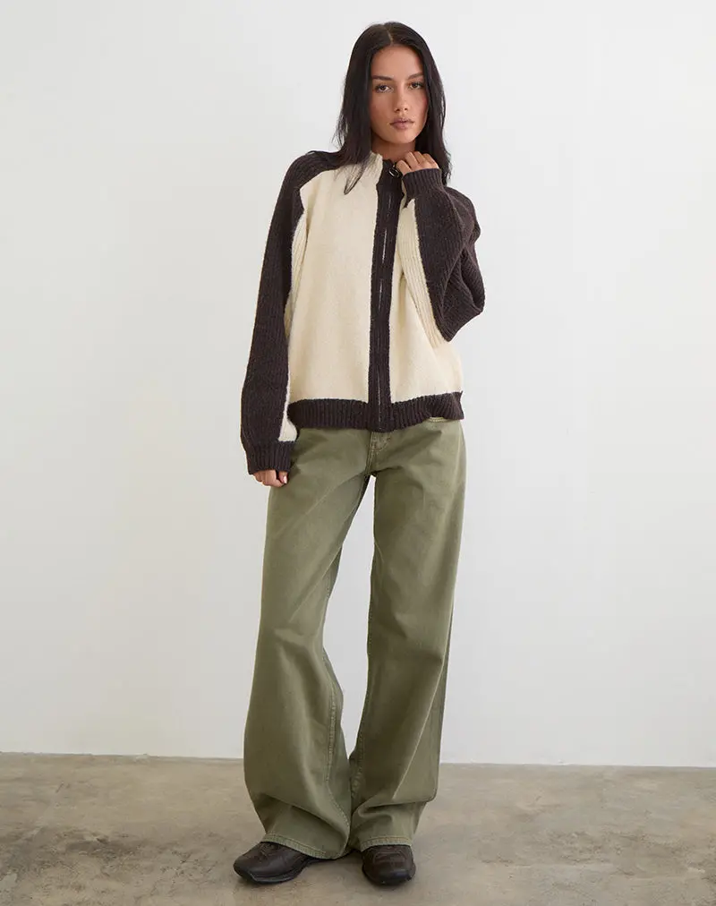 Asrar Jumper In Knit Cream And Brown 1