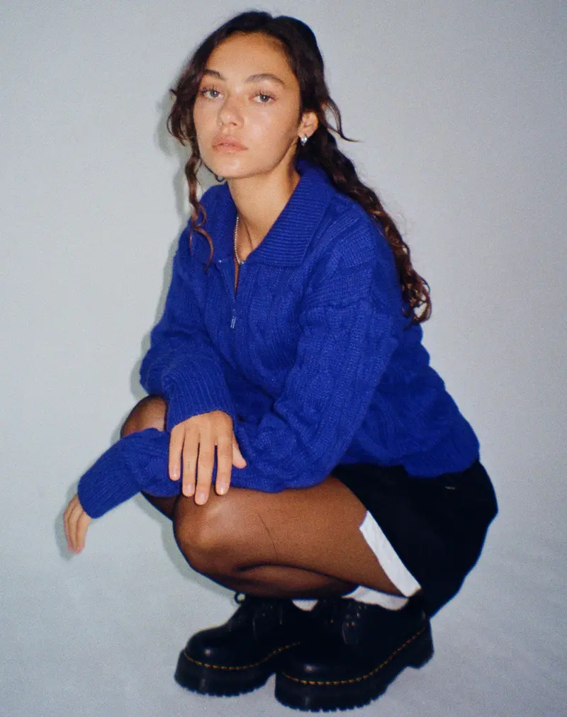 Atasya Knit Jacket In Cobalt 1