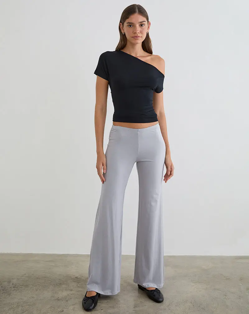 Baku Wide Leg Trouser In Rayon Jersey Lilac Grey 1