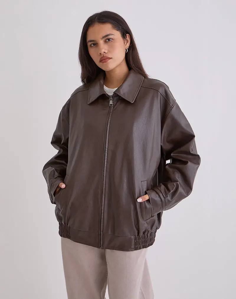 Cavita Jacket In Pu Bitter Chocolate 1