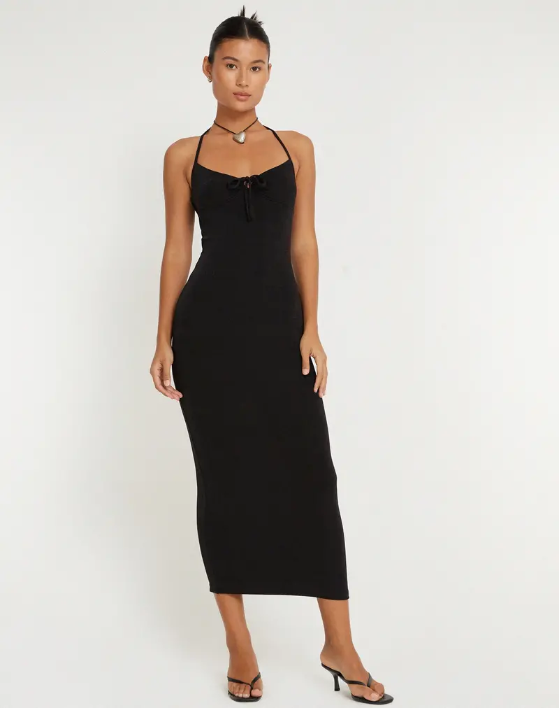Clovia Maxi Dress In Black 1
