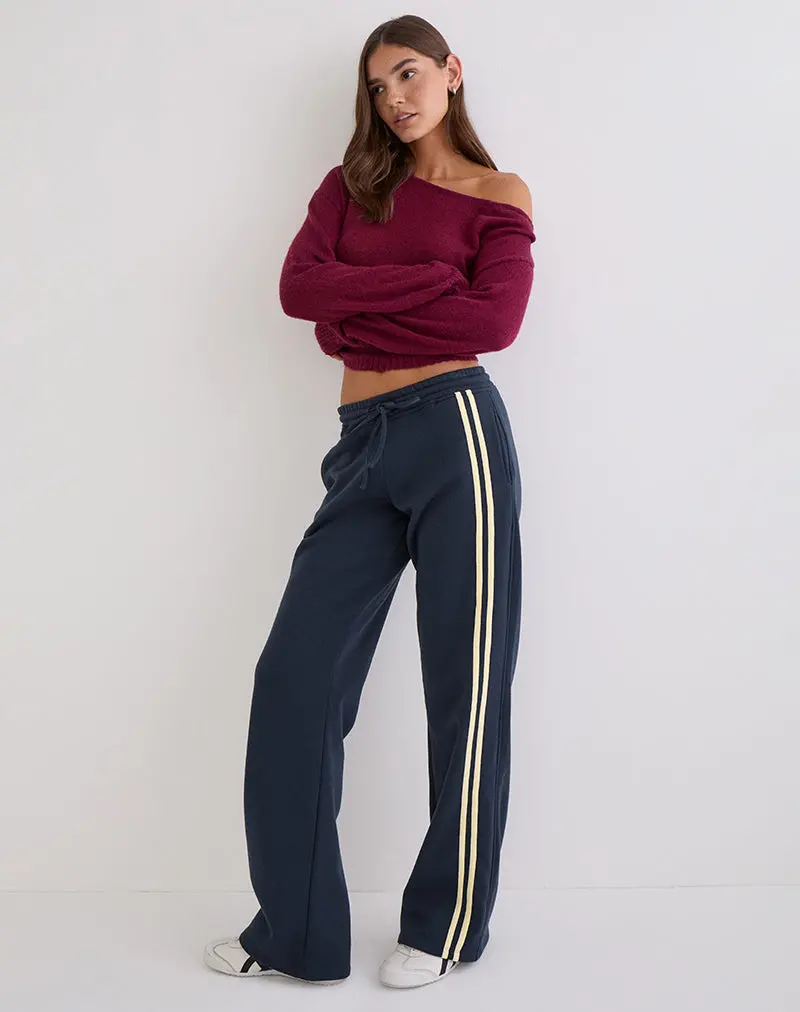 Covero Jogger In Navy With Buttermilk Binding 1