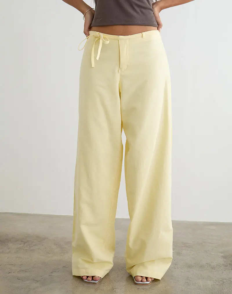 Curisa Trouser With Side Tie In Lemon 1