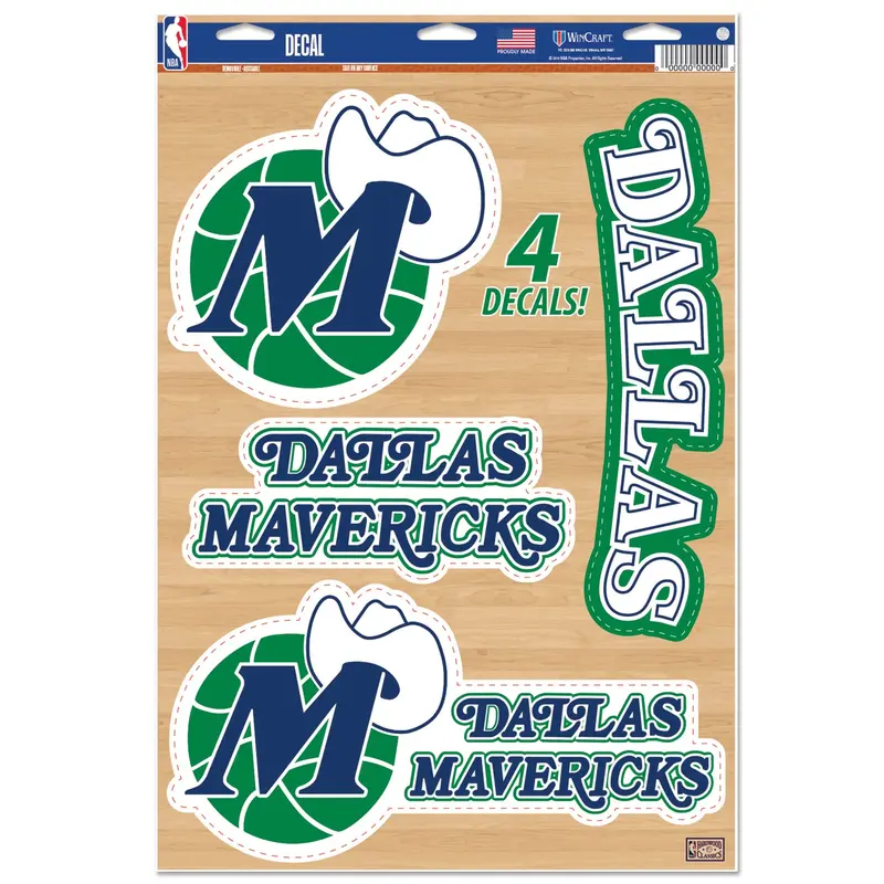 Dallas Mavericks Hwc 4 Pk Logo Decal Sheet 1