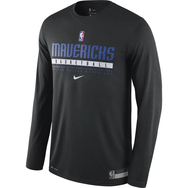 Dallas Mavericks Nike 20-21 Black Practice Long Sleeve Tee 1
