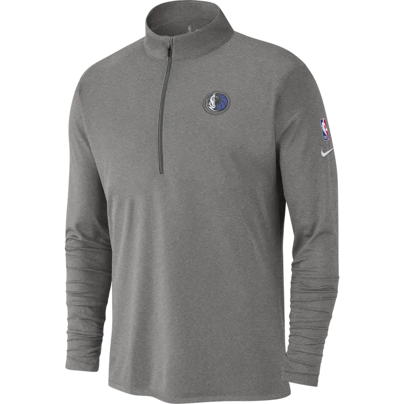 Dallas Mavericks Nike 20-21 Gray Element Half Zip Long Sleeve Top 1