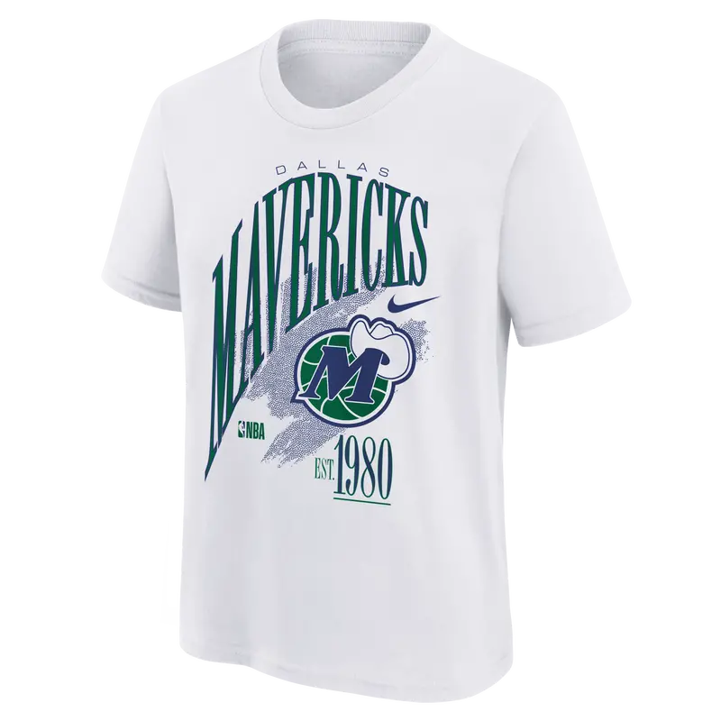 Dallas Mavericks Nike Outerstuff Hardwood Classic Youth White Short Sleeve Tee 1