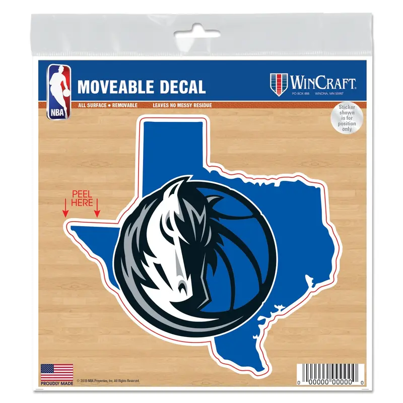 Dallas Mavericks Texas 6X6 Movable Decal 1
