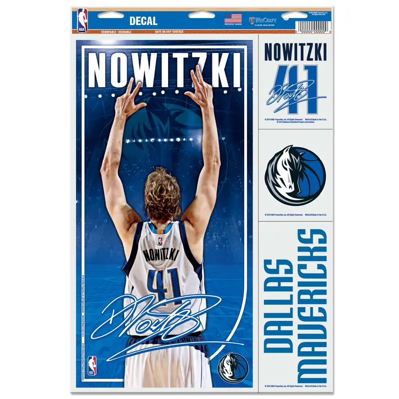 Dallas Mavericks Wincraft Dirk Celebration Decal Sheet 1
