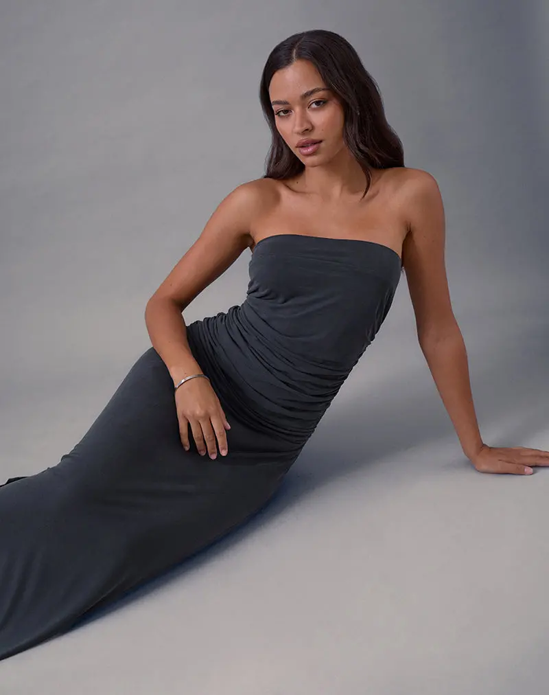 Darmi Maxi Dress In Cupro Granite 1