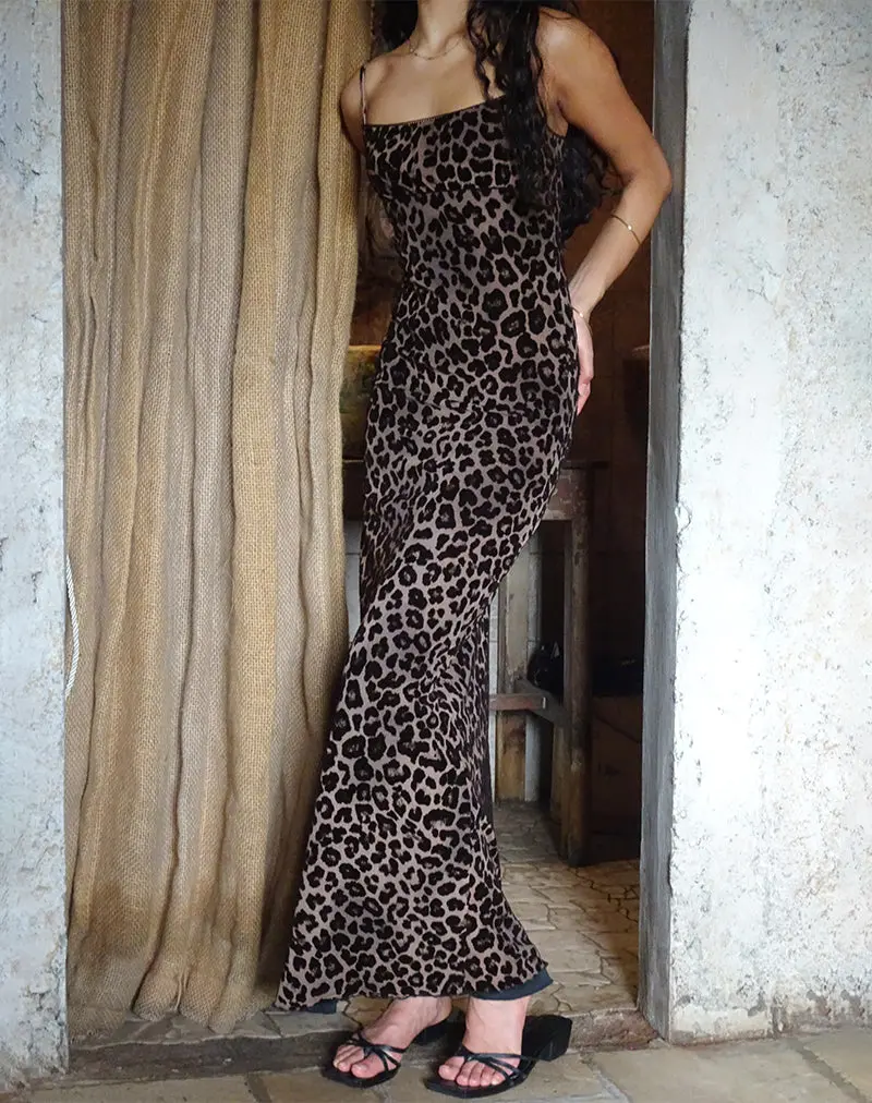 Darsih Maxi Dress In Flocked Rar Leopard 1
