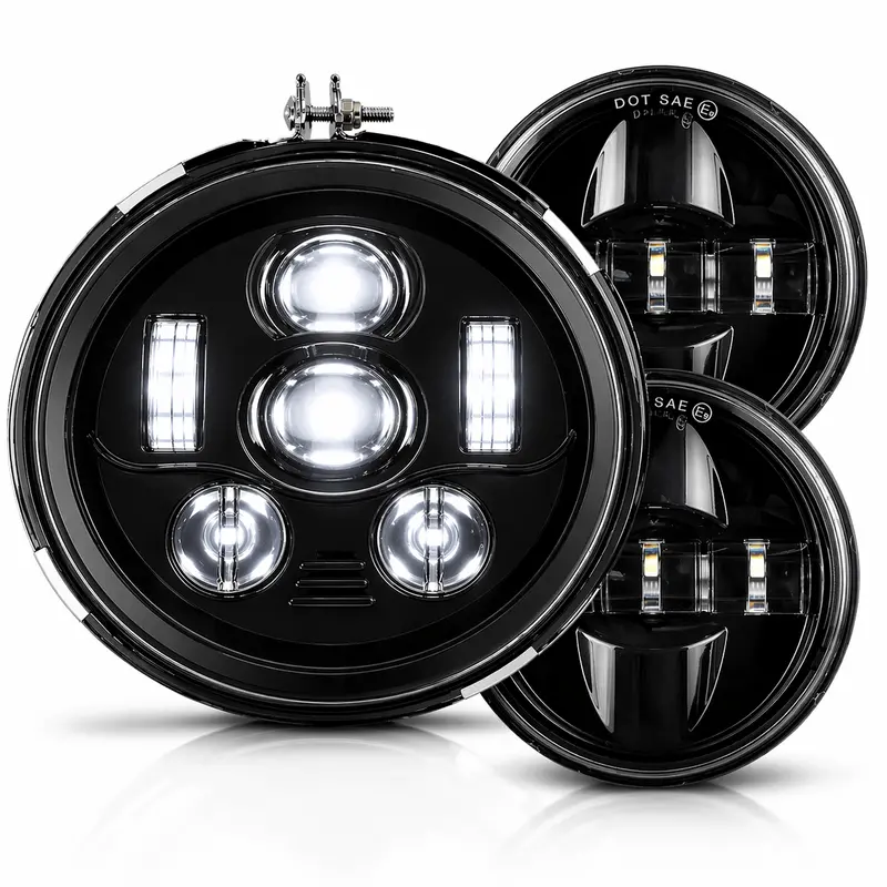 Eagle Lights 1997-2003 Honda Valkyrie Round Projection Led 7" Headlight And 4.5" Passing Lights 1