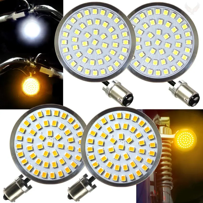 Eagle Lights 2" Generation Ii Front And Rear Led Turn Signals Kit For Harley-Davidson® Motorcycles - Front 1157 / Rear 1156 / Rear Leds Amber 1