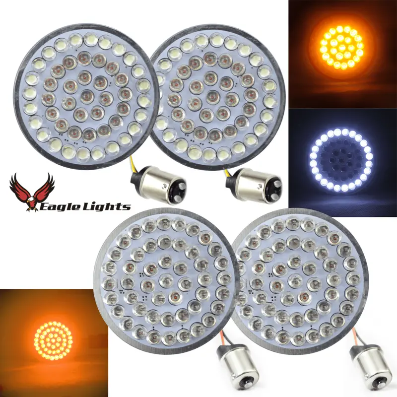 Eagle Lights 2” Led Turn Signal And Running Light Kit For Harley-Davidson® Motorcycles - Generation I / 1157 Front / 1156 Amber Rear 1