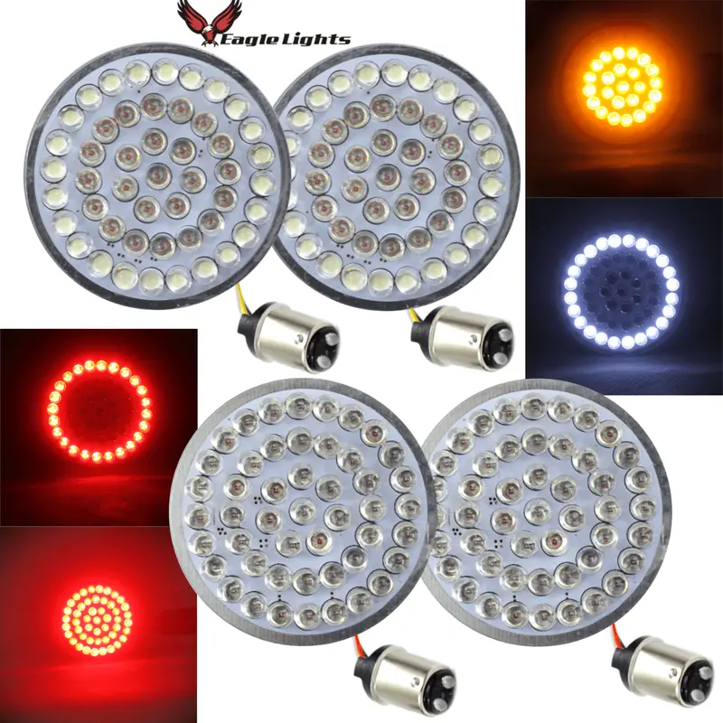 Eagle Lights 2” Led Turn Signal, Running And Brake Light Kit For Harley-Davidson® Motorcycles- Generation I / 1157 Front / 1157 Rear 1