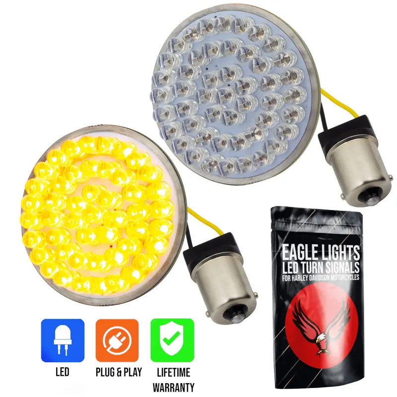 Eagle Lights 2" Rear Led Turn Signals For Harley-Davidson® Motorcycles- Generation I / 1156 Base / Amber 1