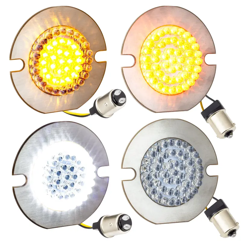 Eagle Lights 3 1/4" Front And Rear Led Turn Signal Kit For Harley-Davidson® Motorcycles - Generation I / Amber Rear Turn Signals 1