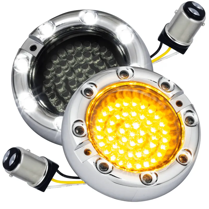 Eagle Lights 3 1/4” Infinity Beam Front Led Turn Signals With Running Led Light Ring For Harley-Davidson® Motorcycles 1