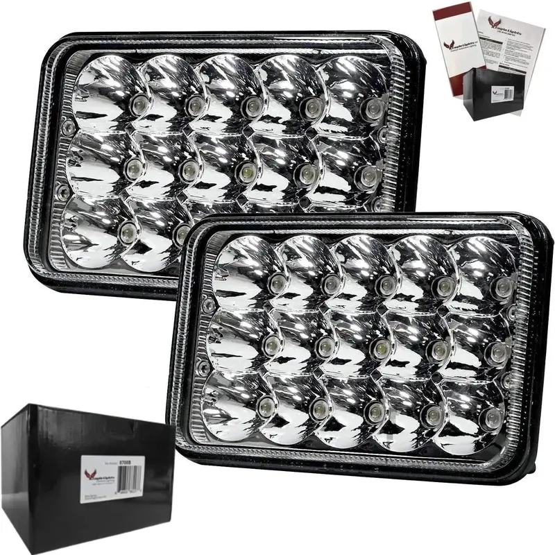 Eagle Lights 4X6 45W Led Headlights Sealed Beam Replacement For H4651 H4652 H4656 H4666 H6545 And More - 2 Pieces 1