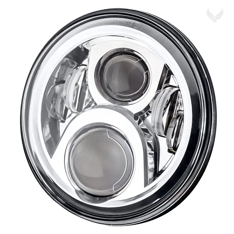 Eagle Lights 7" Led Headlight And 4.5" Led Passing Light Kit For Harley-Davidson® And Indian® Motorcycles - Generation Ii / Chrome 2
