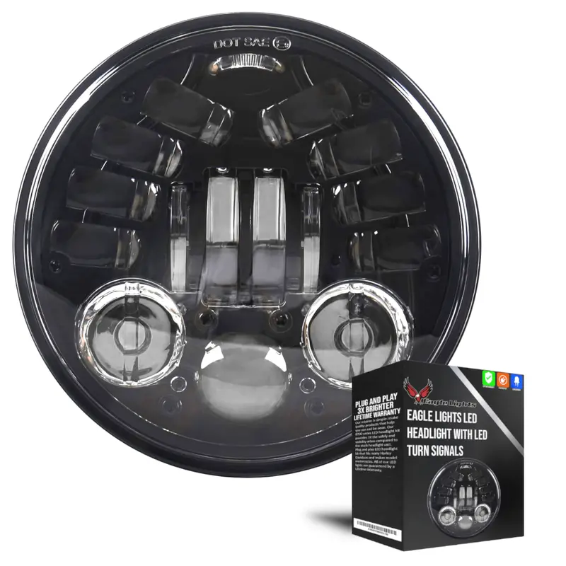 Eagle Lights 7" Led Projector Headlight With Integrated Turn Signals For Harley Davidson 7'' Led Projection Head Lamp 1