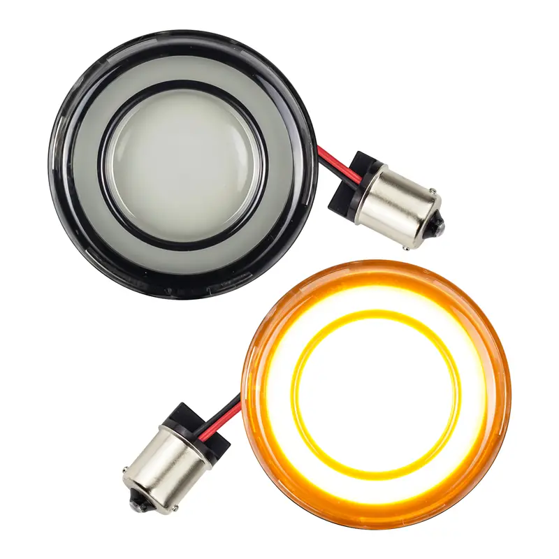 Eagle Lights Halos 2" Rear Amber Led Turn Signals For Harley-Davidson® Motorcycles - 1156 Base / Amber 1