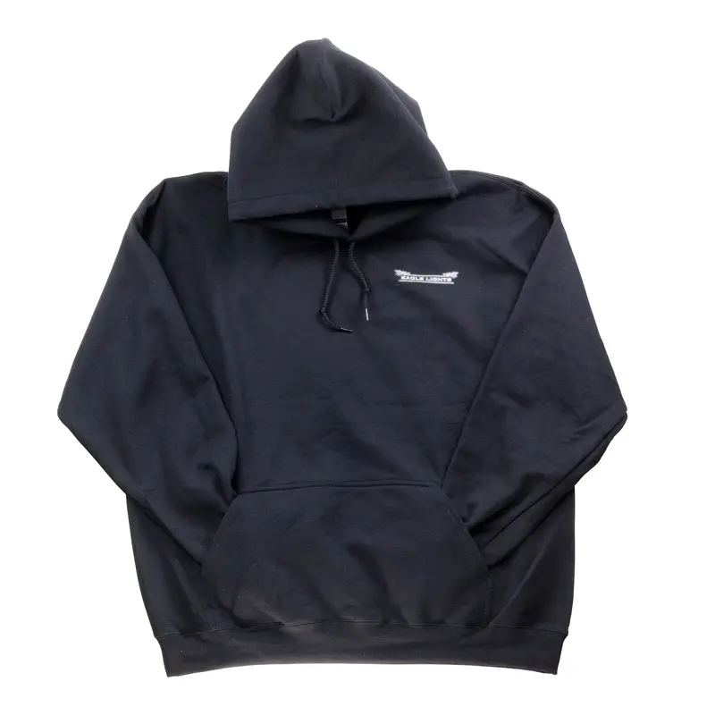 Eagle Lights Hoodie With Flaming Skull And Eagle Graphic 1