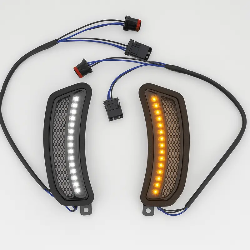 Eagle Lights Midnight Edition Vent Insert Led Running Lights And Turn Signals For Harley-Davidson® Low Rider St Models 1