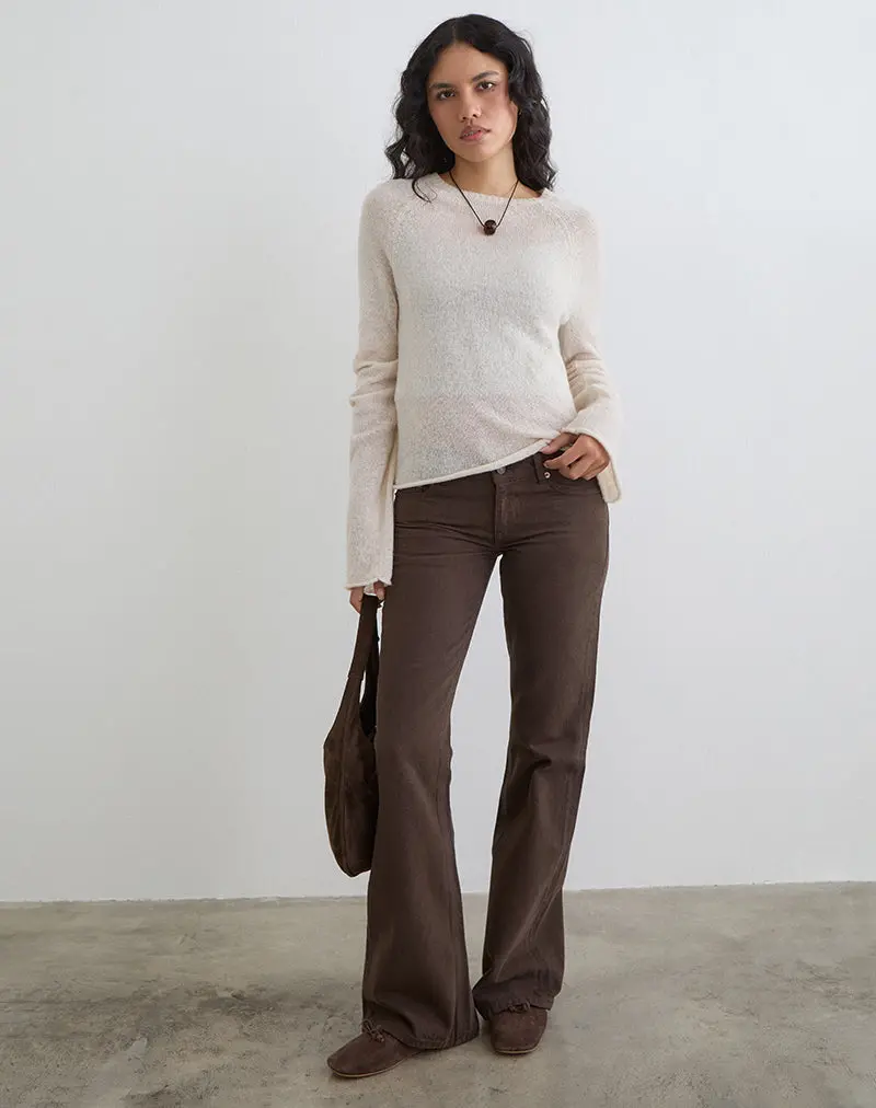 Extra Low Rise Flare Jeans In Dark Chocolate 1