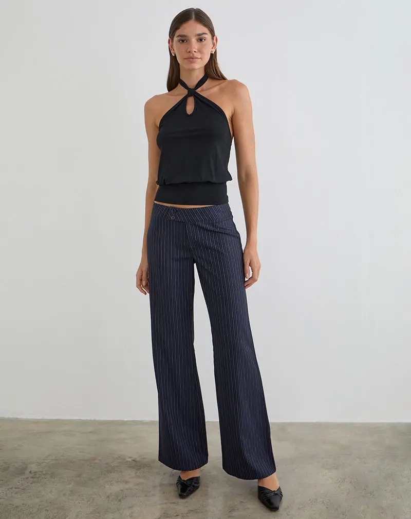 Falita Trouser In Tailoring Navy Stripe 1