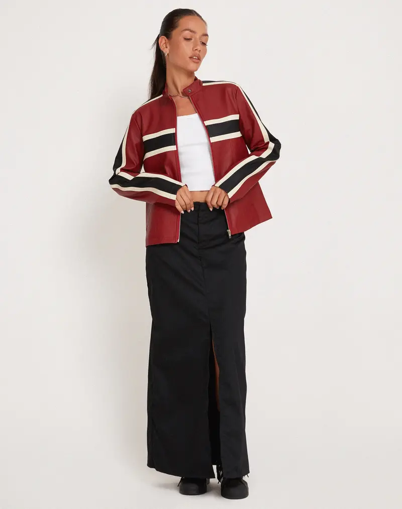 Haisley Cargo Maxi Skirt In Black 1