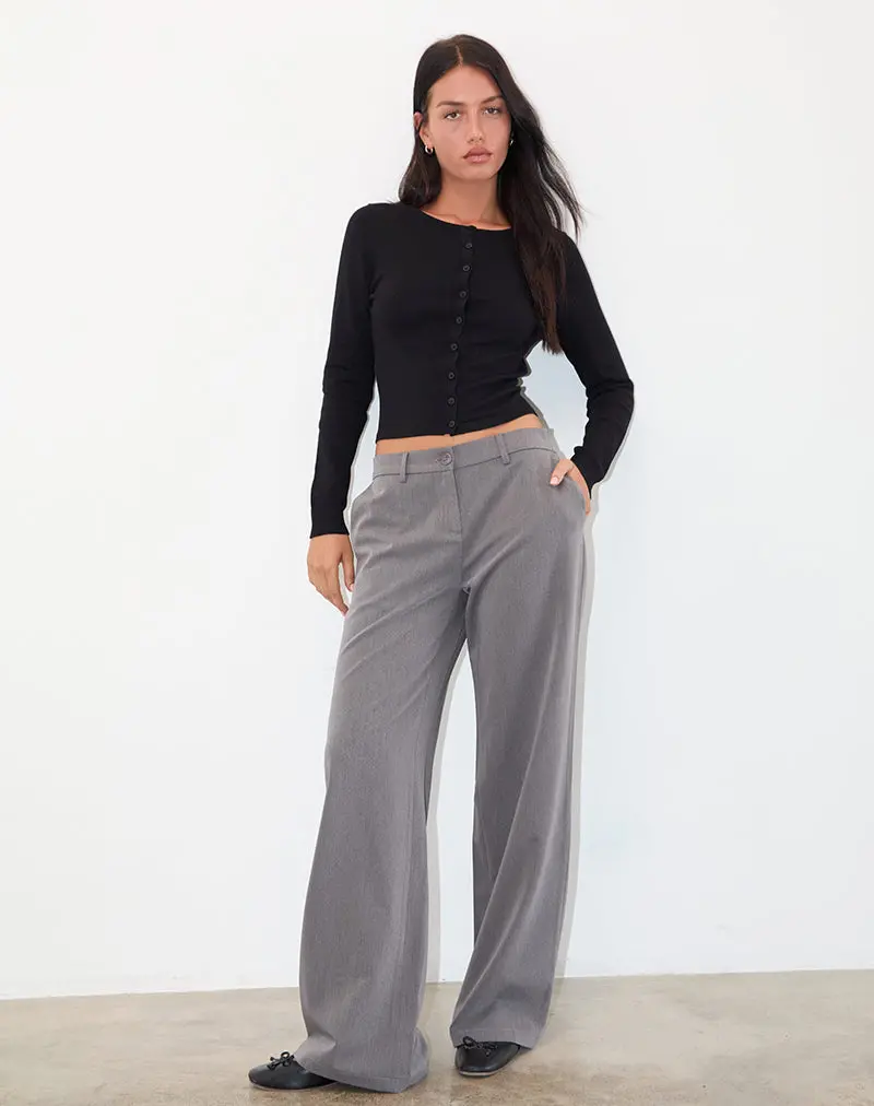 Halda Wide Leg Trouser In Charcoal 1