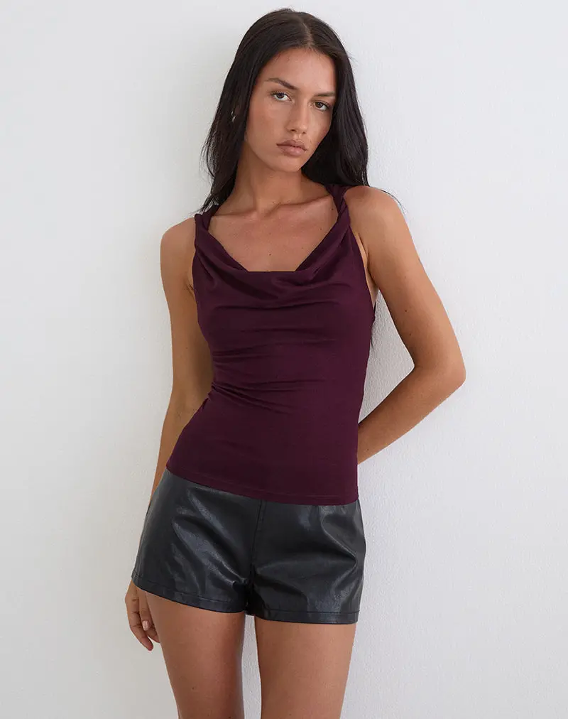 Imrie Open Back Top In Rayon Jersey Redwood 1