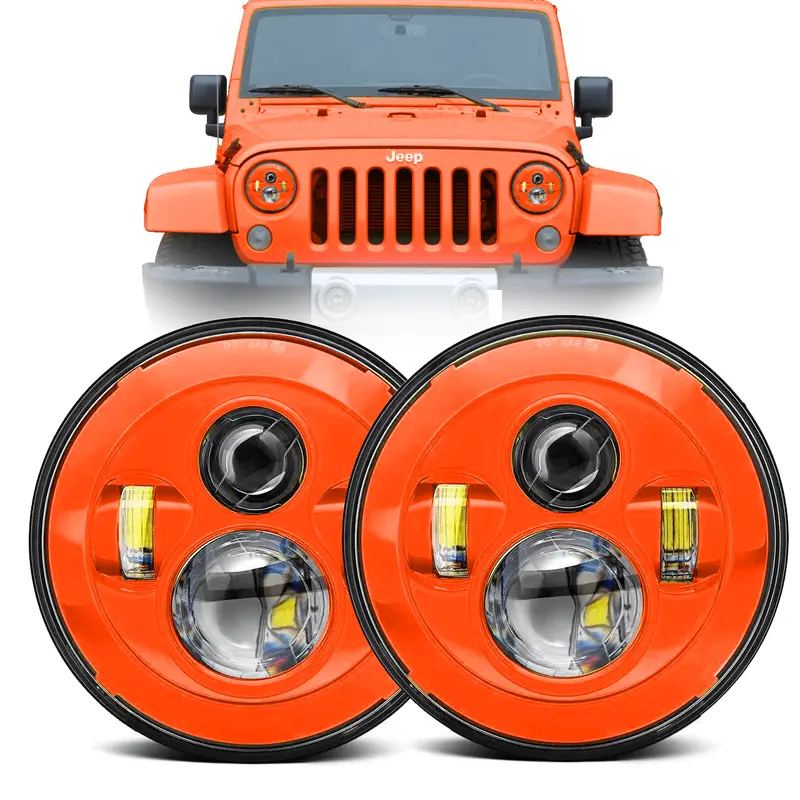 Jeep Colored Led Headlights - Comes With Two Headlights And Anti-Flicker Harnesses 3