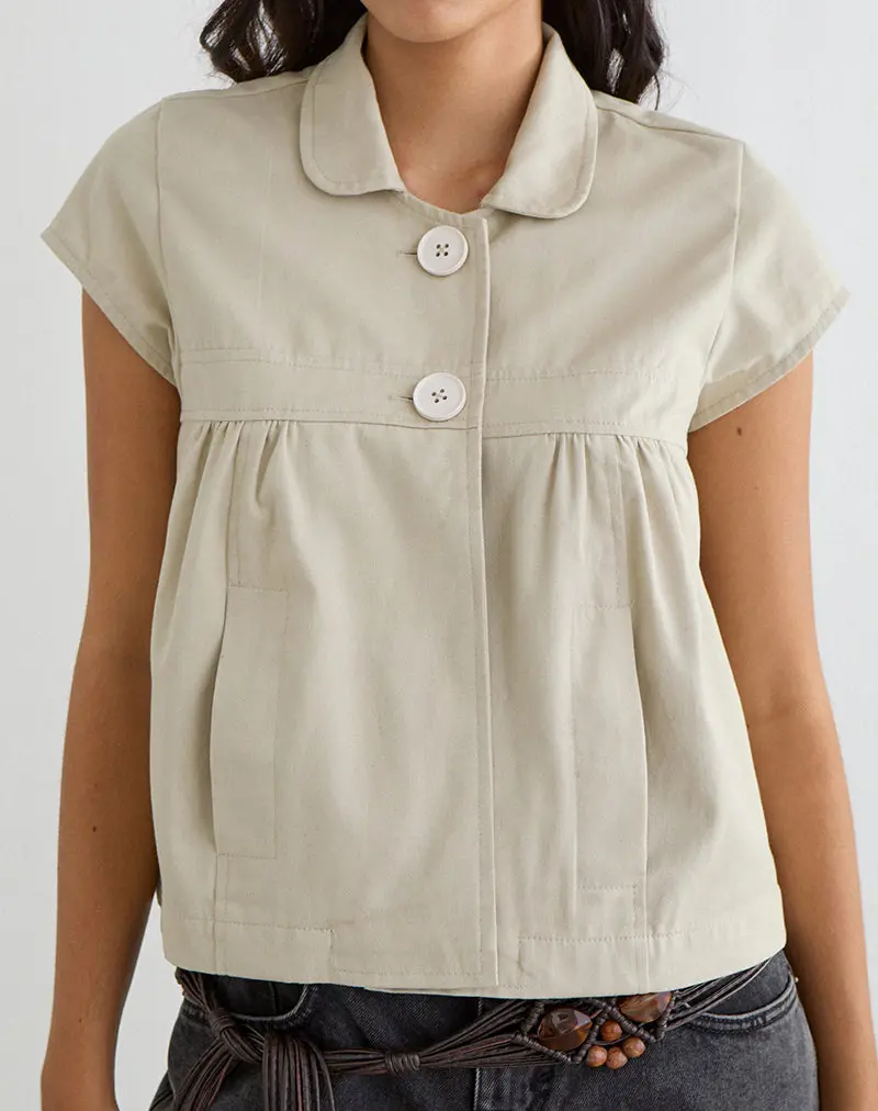 Kaelus Shirt In Cotton Twill Latte 1