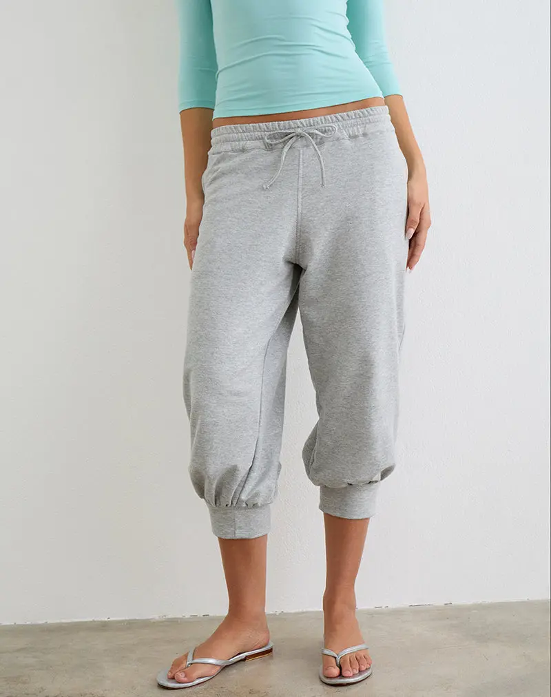 Kamsy Cropped Jogger In Grey Marl 1