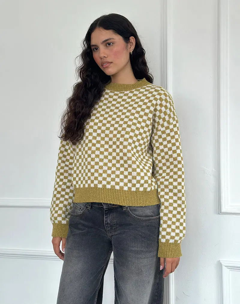 Karu Jumper In Check Green 1