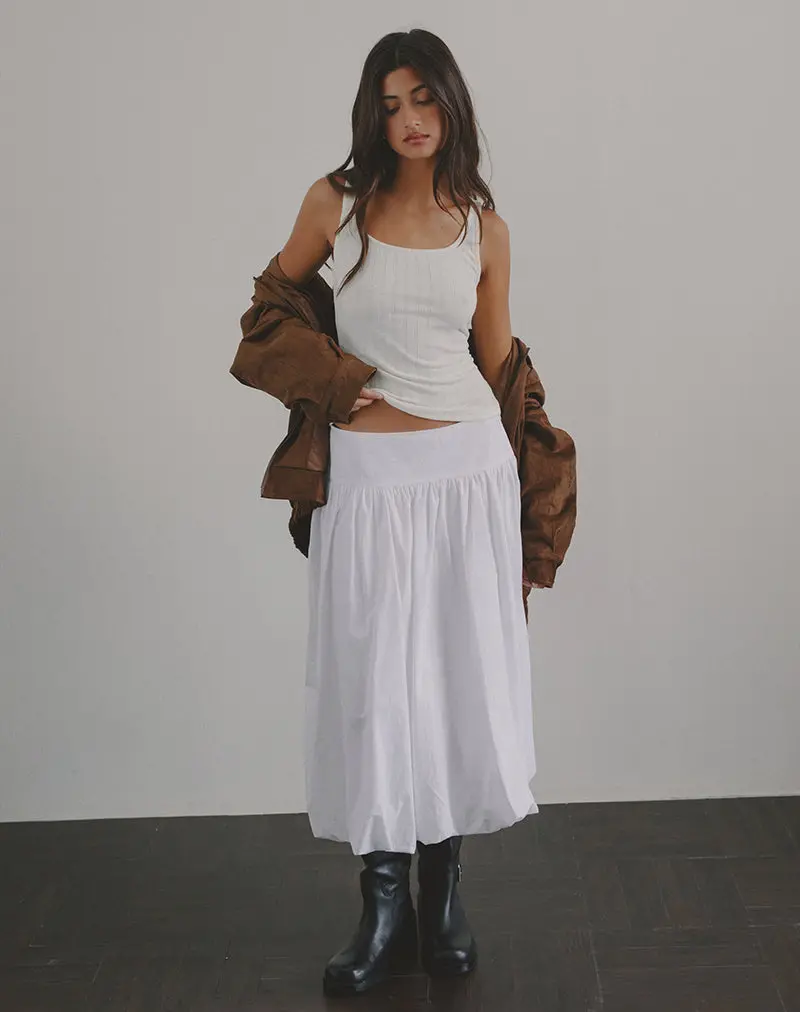 Kiyono Maxi Skirt In Poplin White 1