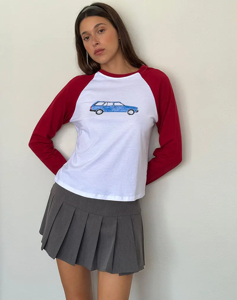 Kyiato Top In Adrenaline Red Car Print 1