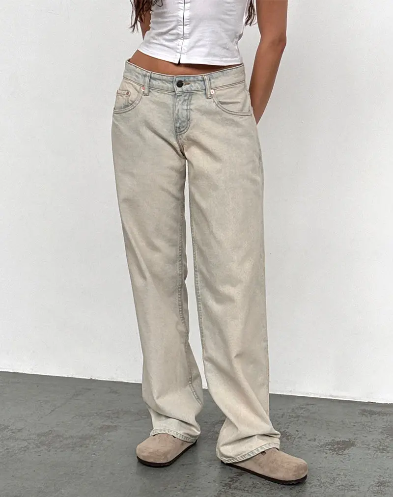 Low Rise Parallel Jeans In Arctic Blue 1