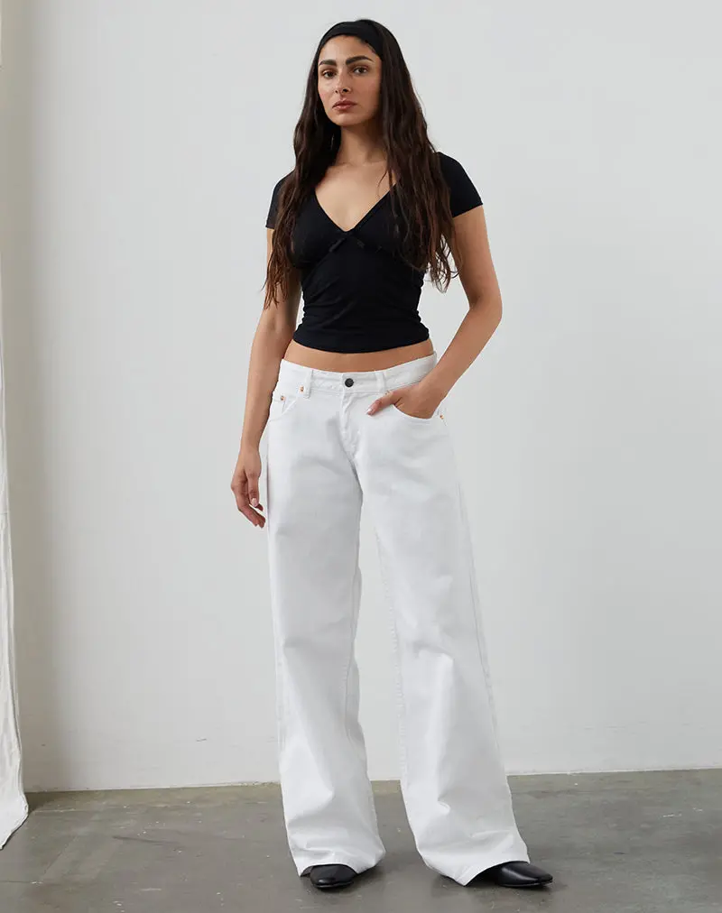 Low Rise Roomy Jeans In True White 1
