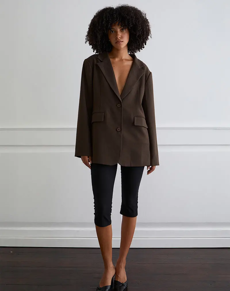Maiwa Textured Tailoring Blazer In Brown 1