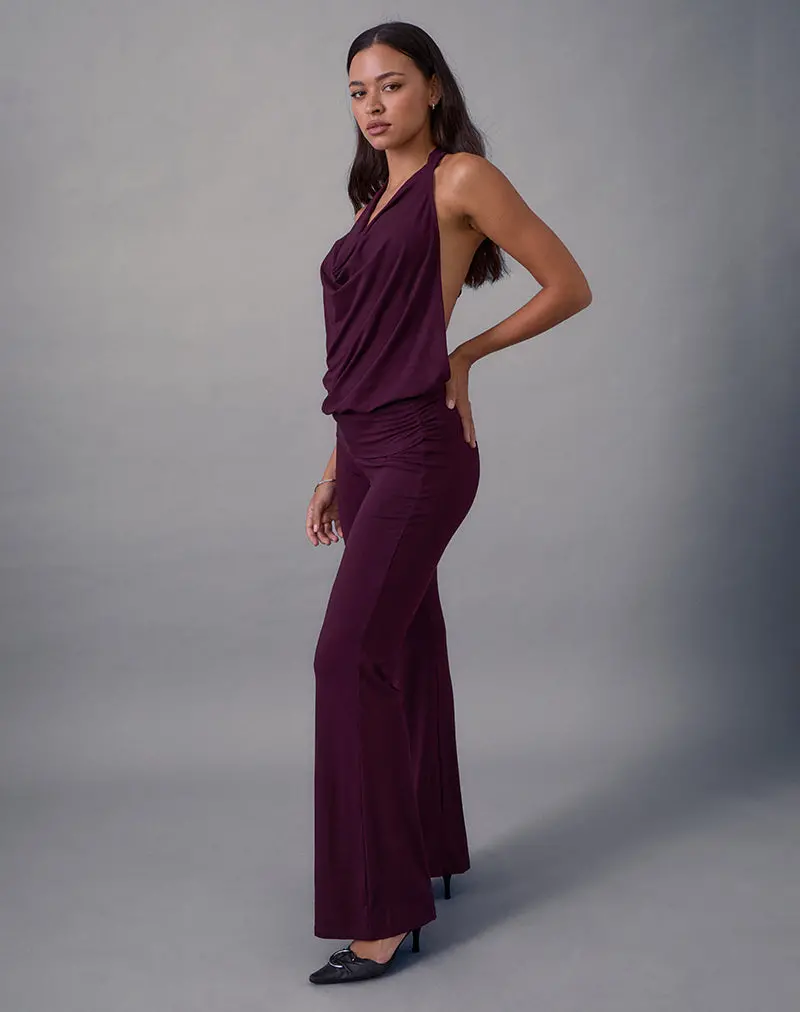 Mayla Backless Jumpsuit In Fig 1