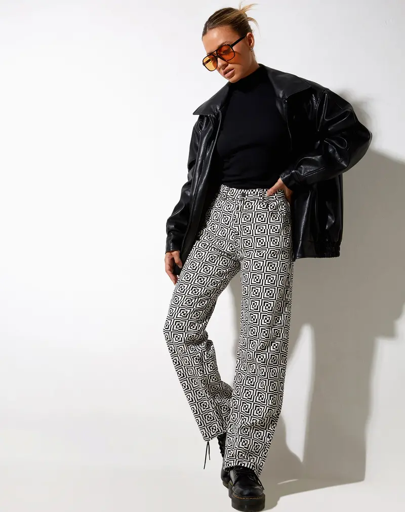 Parallel Jeans In Optic Square Black And White 1