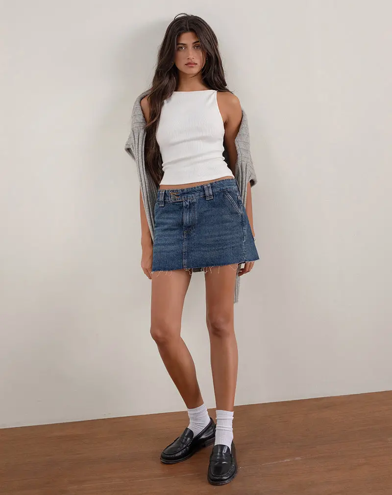 Rigid Micro Denim Skirt In Heritage Blue 1