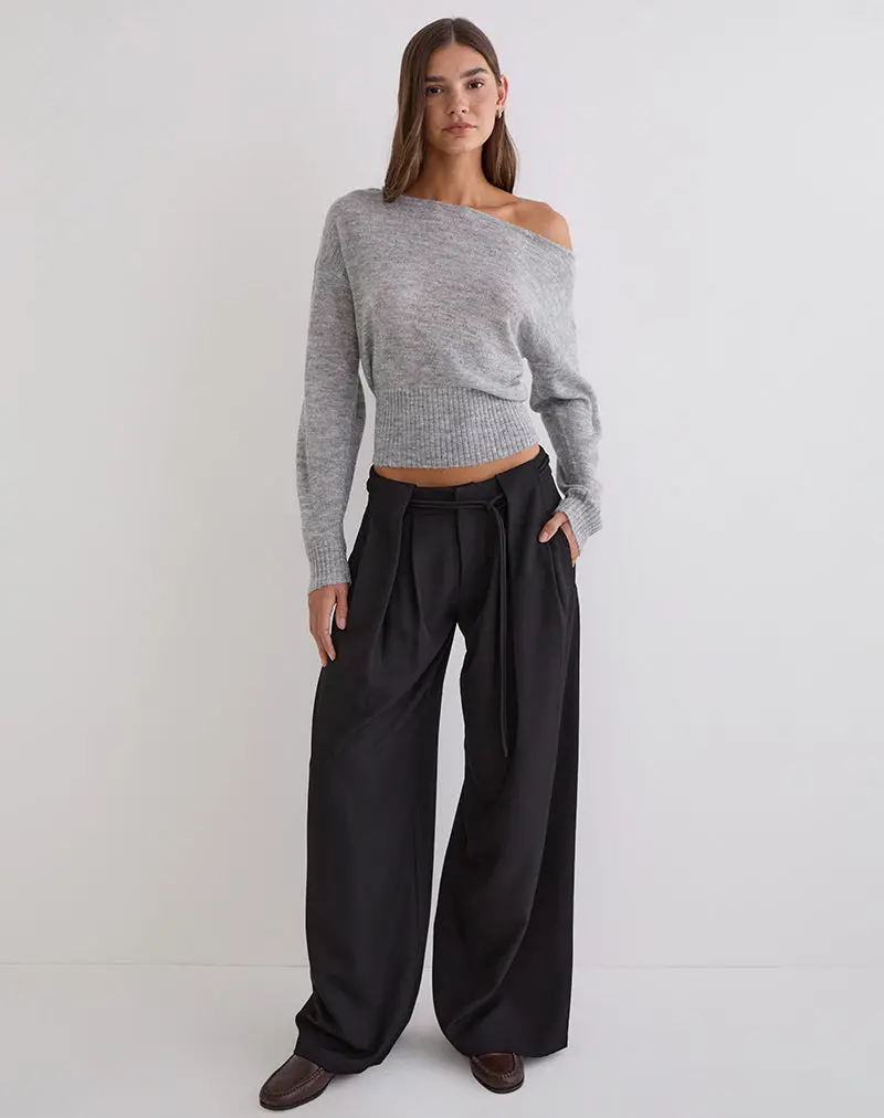 Rivela Tie Waist Trouser In Black 1