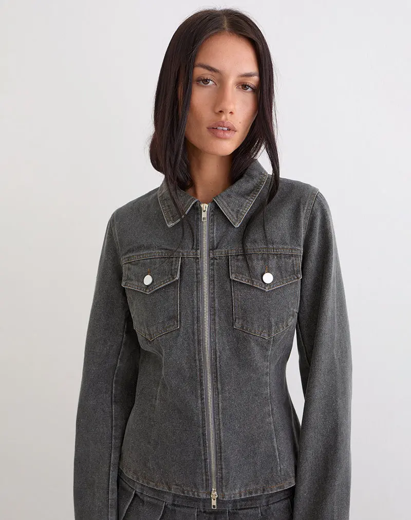 Rohana Jacket In Denim Grey Wash 1